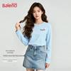 Baleno Women's 2026 New Loose Fit Pure Cotton Long Sleeve T-Shirt