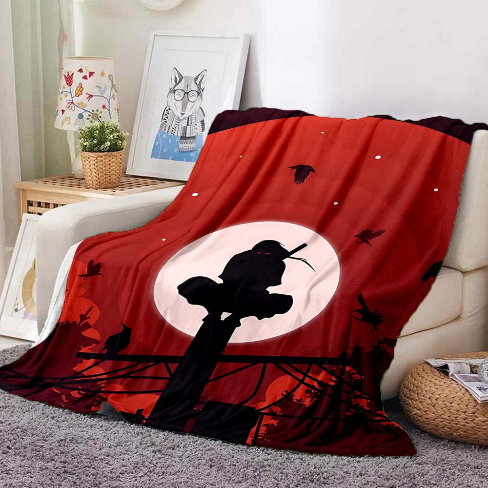 1pc NARUTO Moonlight Raven Flannel Throw Blanket HD Printed Lightweight Soft Warm All Season Blanket for Sofa, Bed, Travel, Camping Machine Washable