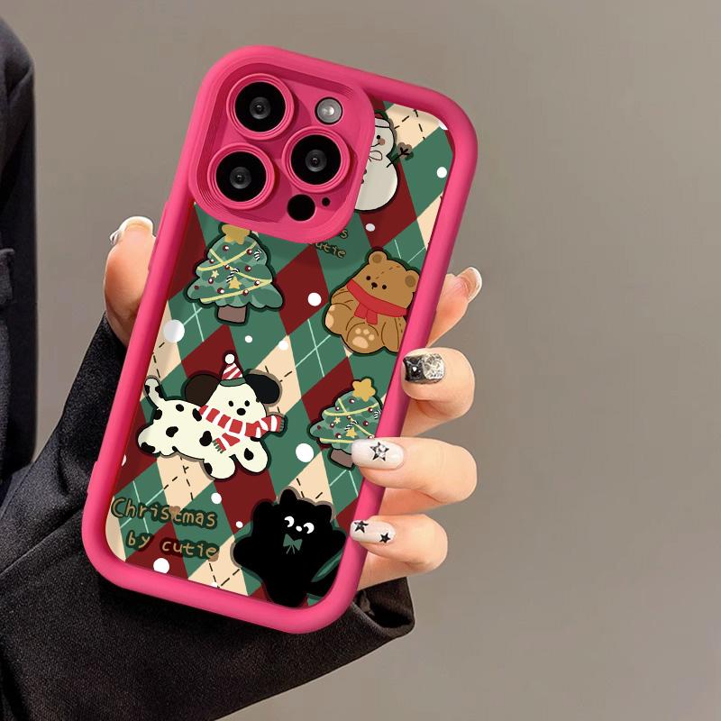Weihnachts-Handyhülle für iPhone 11 13 12 14 15 16 Pro Max XR XS Samsung A15 A55 A05 Redmi 12 13C OPPO A16 A18 A60 Reno 11 Vivo Y17S Y12 Infinix Note