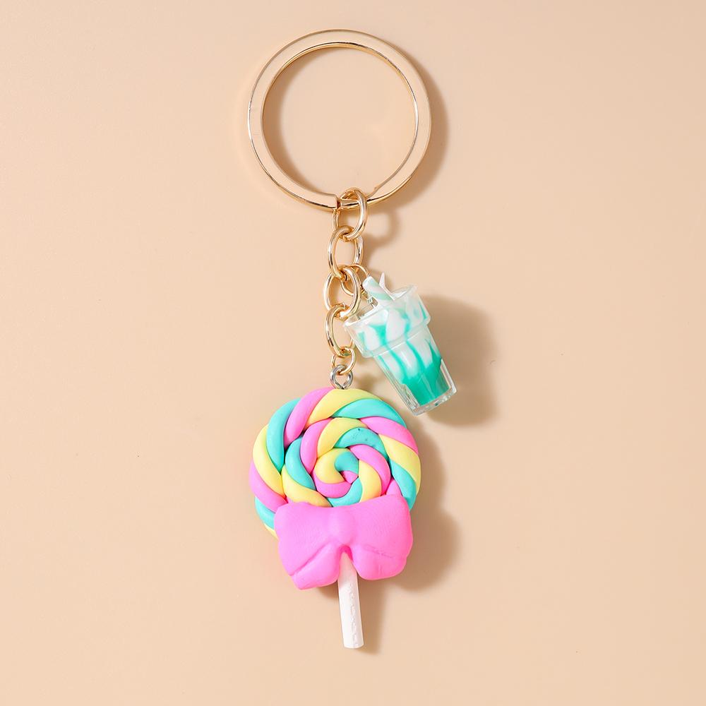 Pretty Resin Candy Lollipop Keychain Women Girls Juice Key Ring Pendants Handbag Decor DIY Key Chain Kid's Jewelry Gift