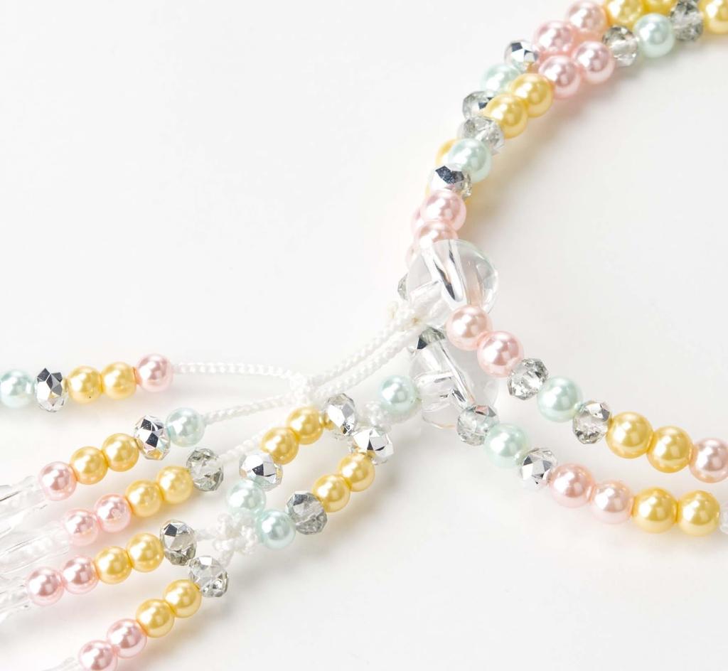 Kongodo Women's Prayer Beads [Mixed Pearl] Colorful Prayer Beads/Juzu/S/8 inches/Plastic/Soka Gakkai/SGI