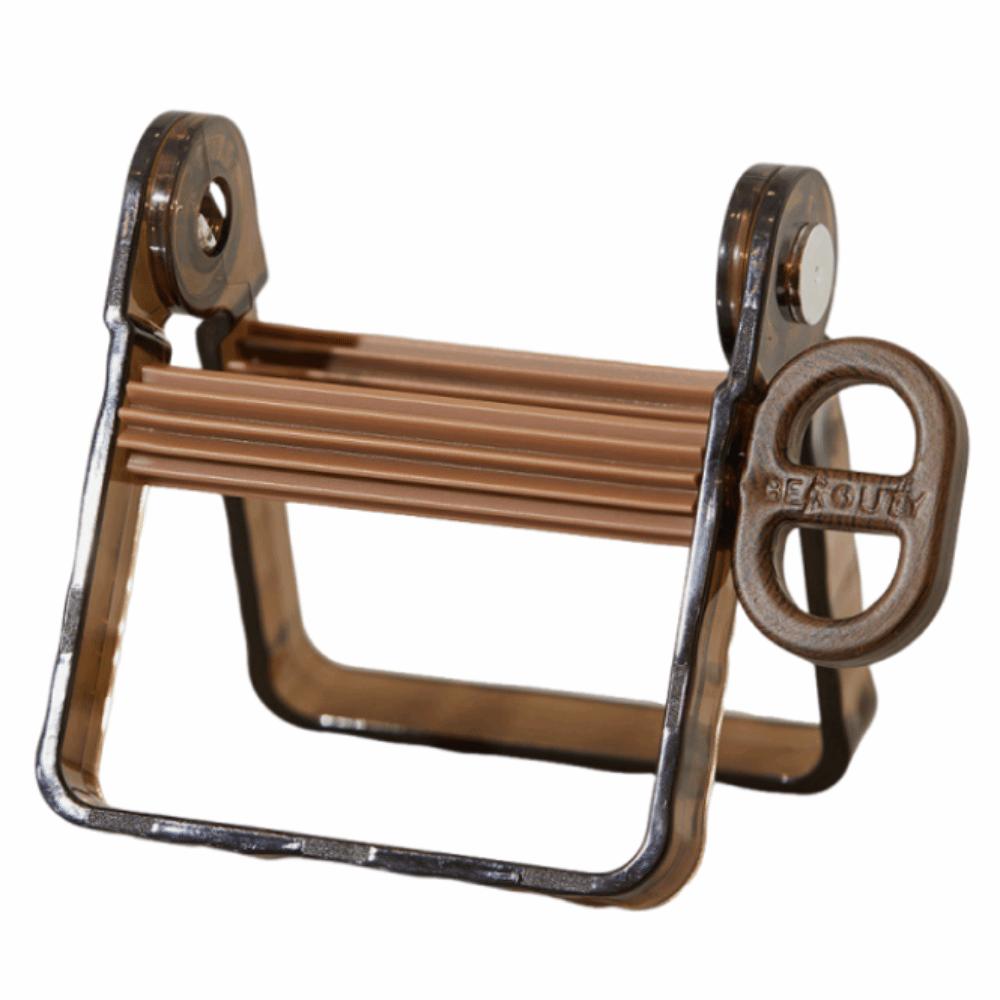 

Manual Rotating Toothpaste Tube Rollers Labor-Saving Cosmetic Paint Extruder Barbershop коричневий