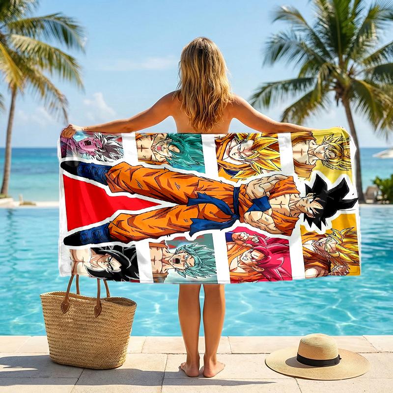 Goku Fashion Beach Towel: Ideal for Summer Adventures Soft, Absorbent and Quick Drying Suitable for Swimming and Bathing