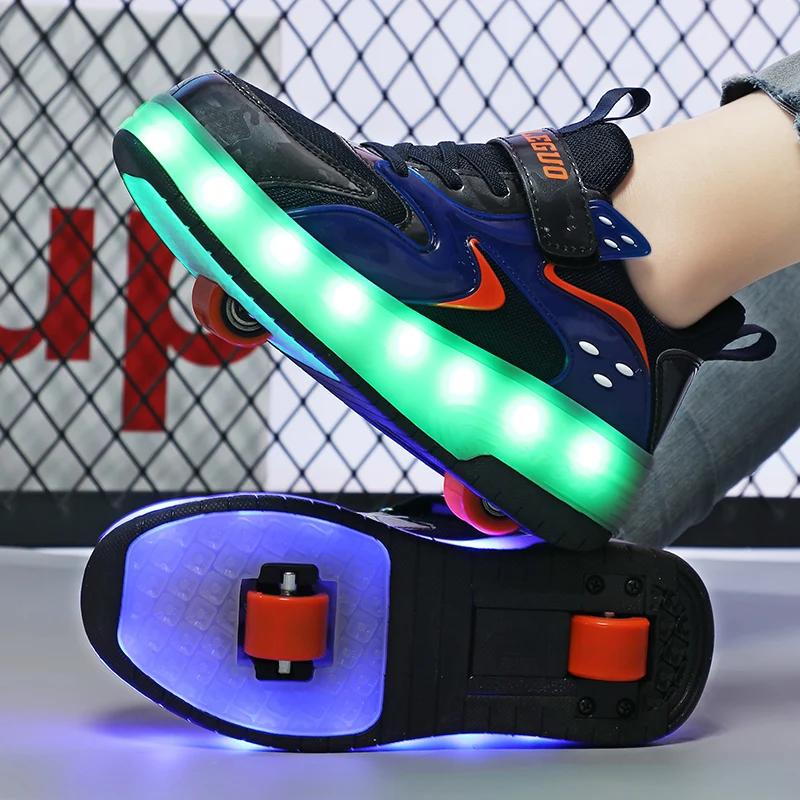 New Roller Skates with Lights Detachable Multi-functional Wheel Shoes Student Street Roller Skates Sports Shoes