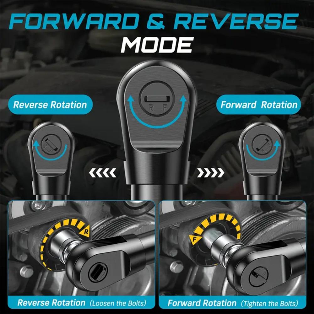 Seesii 6,3'' Verlängertes Elektrisches Ratsche-Schraubenschlüssel-Set 21V 3/8" Akku-Elektroschrauber 80Nm Winkel-Schraubenschlüssel für Makita 18V Batteriepin