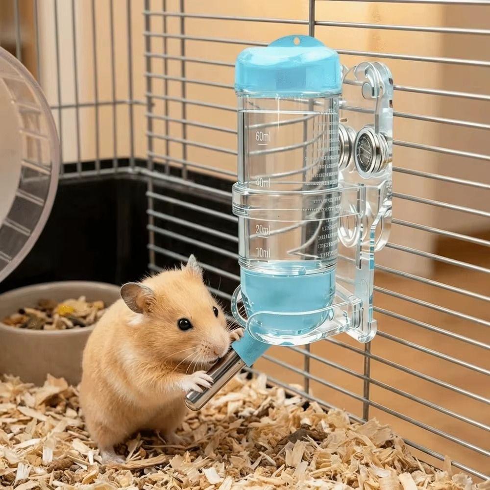 Adjustable Hamster Water Bottle Holder Transparent Drinking Bottle Holder Guinea Pig