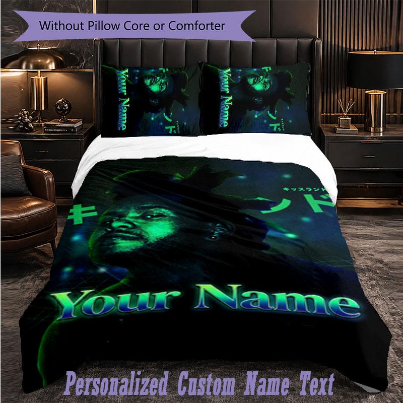 Personalized 3Pcs Bedding SetThe Weeknd Custom Text Duvet Cover Pillowcase Set Bedroom Gift