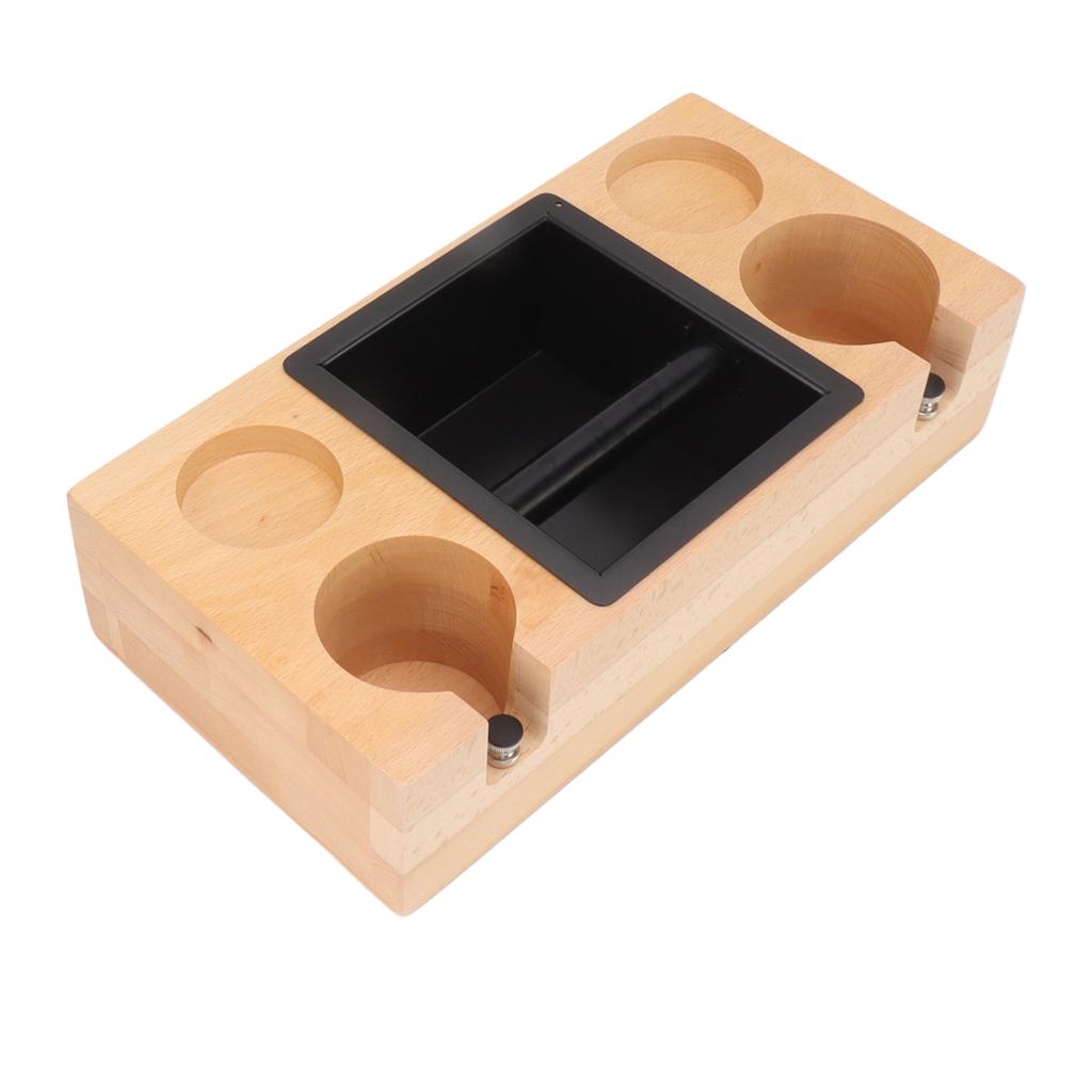 Coffee Tamping Stand Solid Color Beech Wood One Piece Coffee Tamper Holder Station for Home Milk