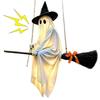 Lighted Swinging Ghost Halloween Light Up Prop with Remote Control Swinging Ghost Decor for Garden Patio Porch Haunted House