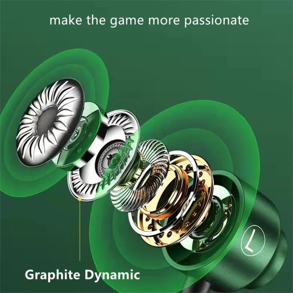 Metal Magnetic Wired Earphones Noise Reduction Gaming Headset 3.5mm L Jack HIFI Stereo Headphone with HD Mic for All Smartphones