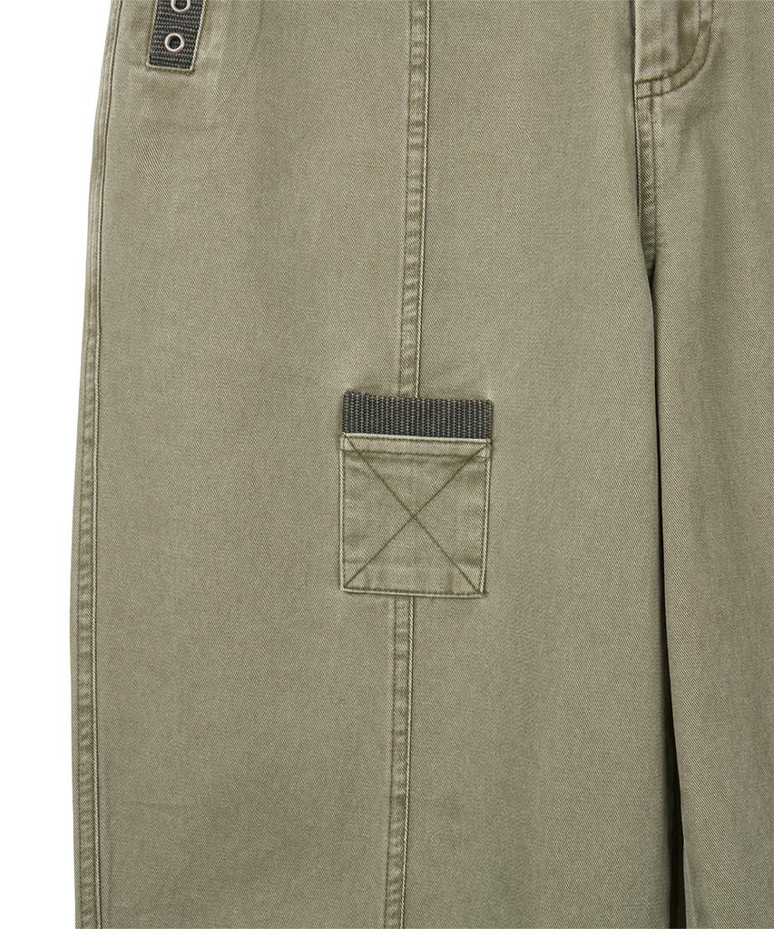 Dandel Dd Box Stitch Binding Pants (Ash Khaki)