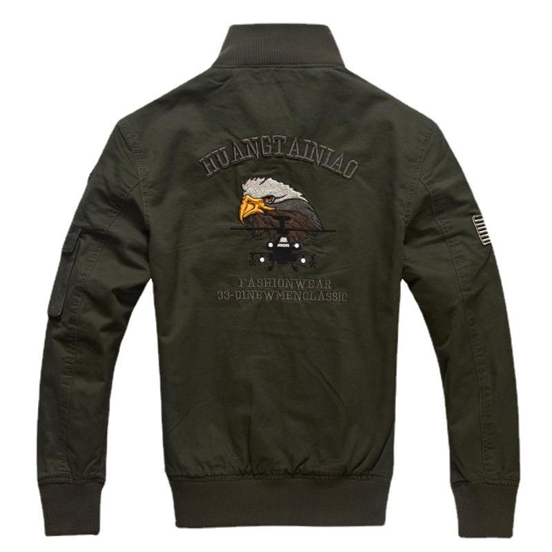 Large Size Embroidered Spring and Autumn Jacket Men's Casual Jacket Military Large Size Men's Jacket