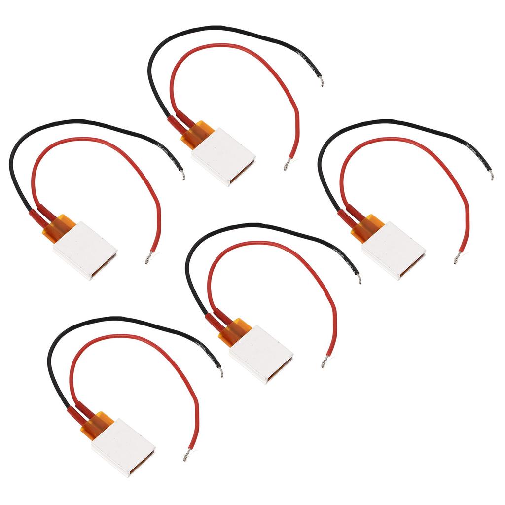 5 Stück PTC Heizplatte Aluminiumlegierung Keramik Thermostatisch PTC Heizelement 200 Grad Celsius Rotes Schwarzes Kabel