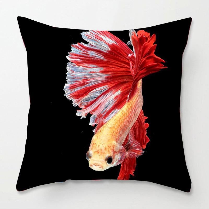 

Татами прикроватная квадратная подушка с животным принтом рыбы, наволочка для домашнего дивана, подушка 50x50cm