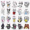 New Copper Cute Animal Pet Cat Dog Rabbit Original Beads Charms For Pan Diy Bracelet Women Fine Jewellery Gift