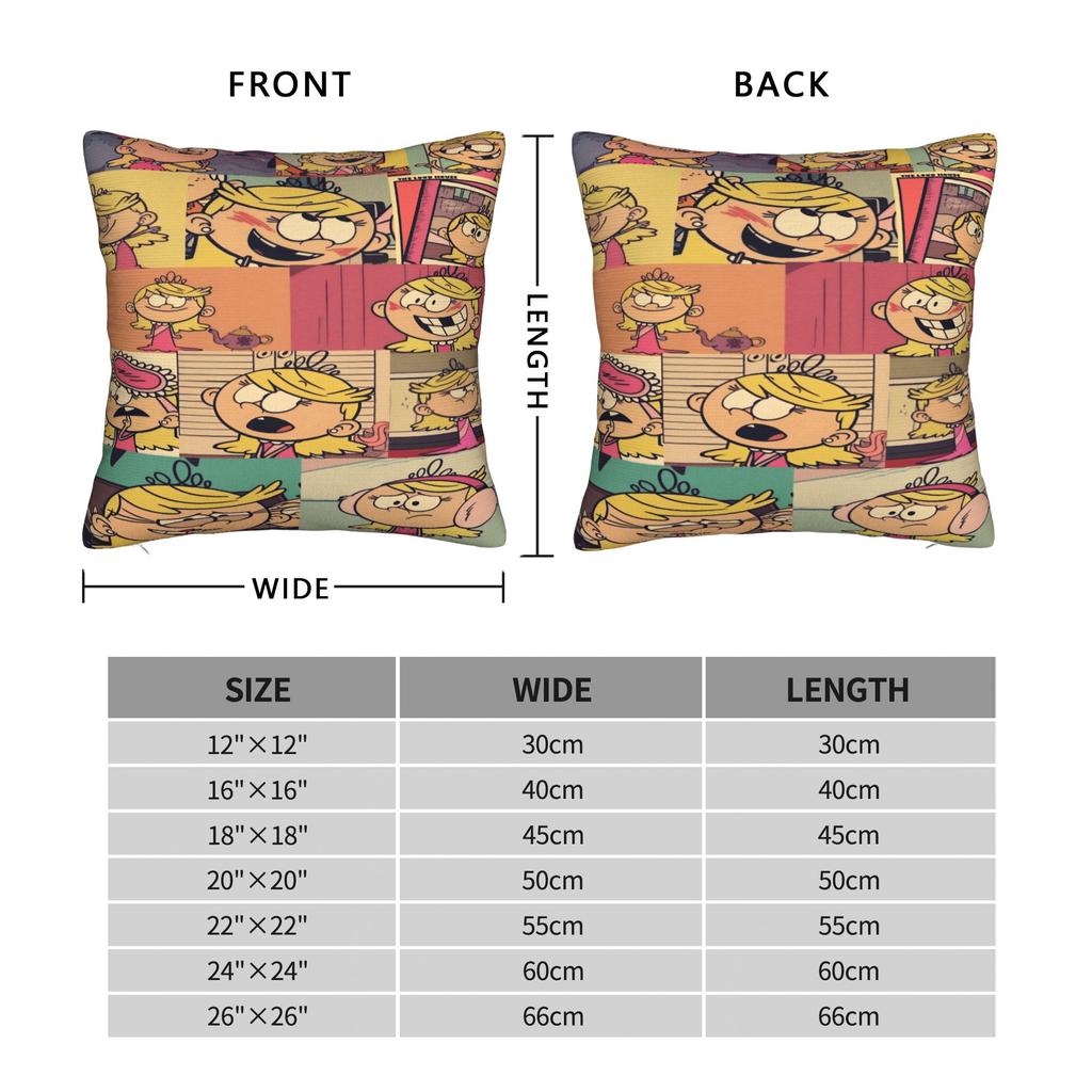 L-Loud Houses Family Cartoon Pillow Cover Custom Cushion Cover Novelty Pillow Case For Living Room Bed Chair