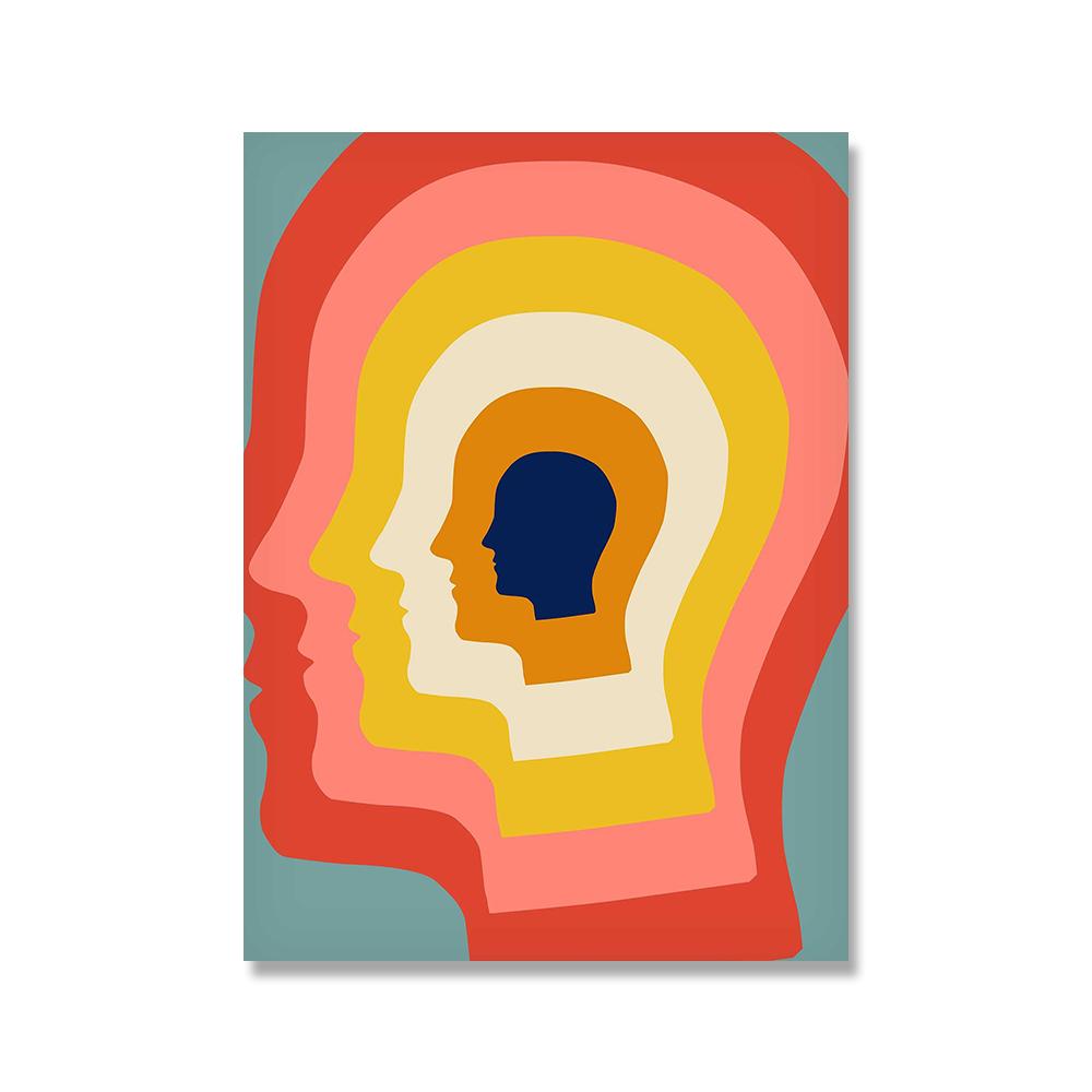 

Tame Impala at Glastonbury Gig Canvas Posters Retro Abstract Geometry Painting Colorful Head Wall Pictures for Living Room 50x70cm No Framed