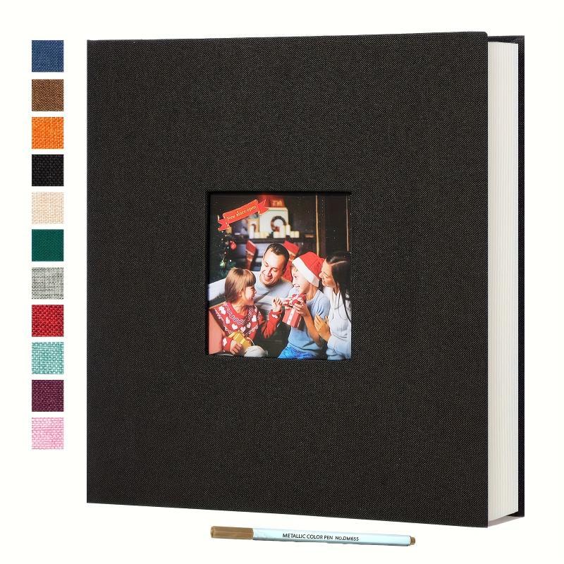 Linen Hardcover Photo Album Front Display Window Acid Free Pages 300 Pockets for Birthday Party Memory Record