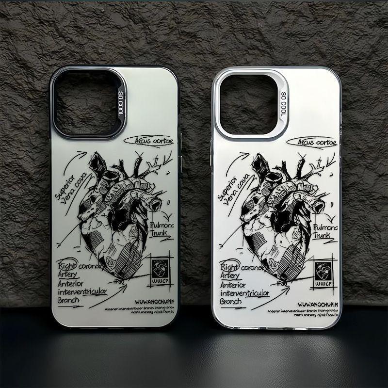 Super Cool Creative Cardiovascular Model Heart For iPhone 17 16 15 14 13 12 11ProMax XR XS MAX 7 8 PLUS MINI INS Anti Fall Cover