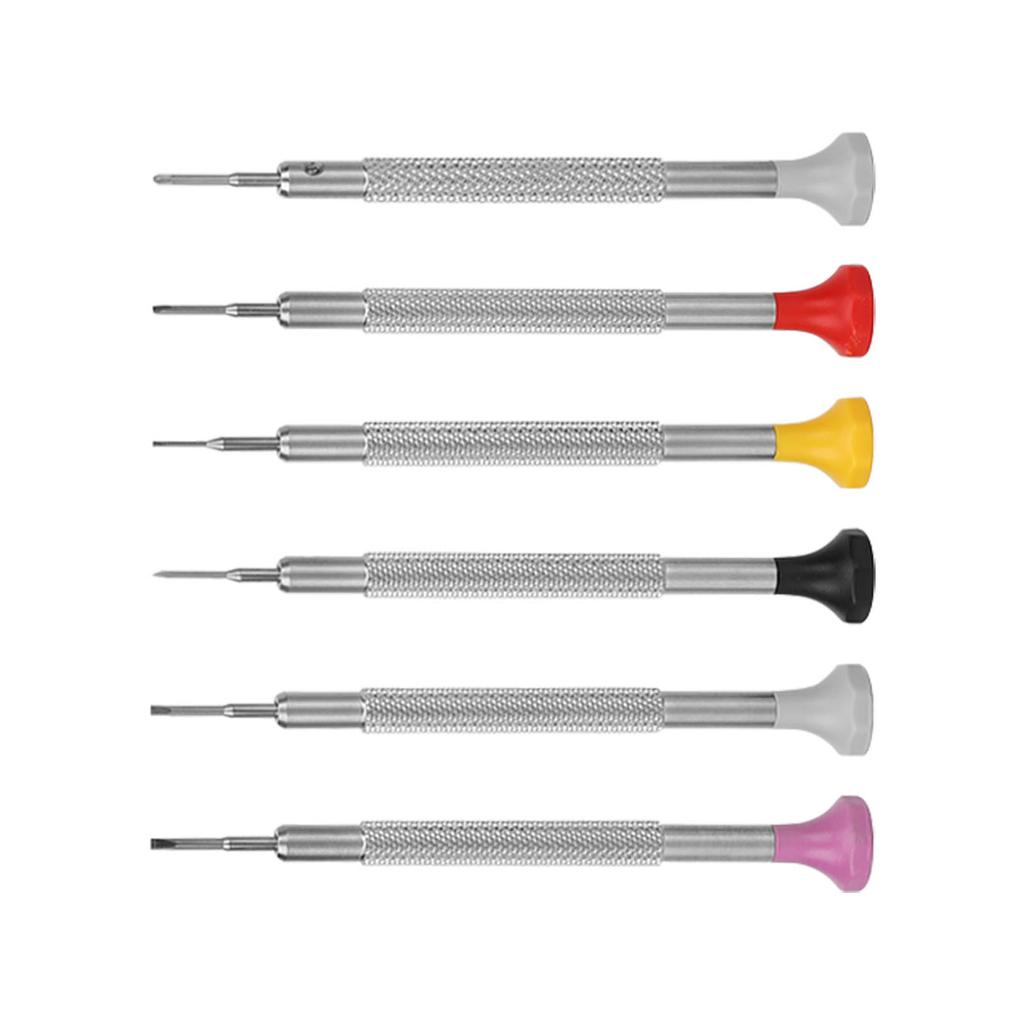 6Pcs Watch Repair Screwdriver Slot Cross Type Nonslip Grip High Speed Steel Widely Used Jewelers
