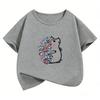 Harajuku Cute Hedgehog Tshirt Kids Anime Cartoon Tops Fashion Hedgehog Flower Clothing Short Sleeve Cartoon Boy Girl Tshirt Top