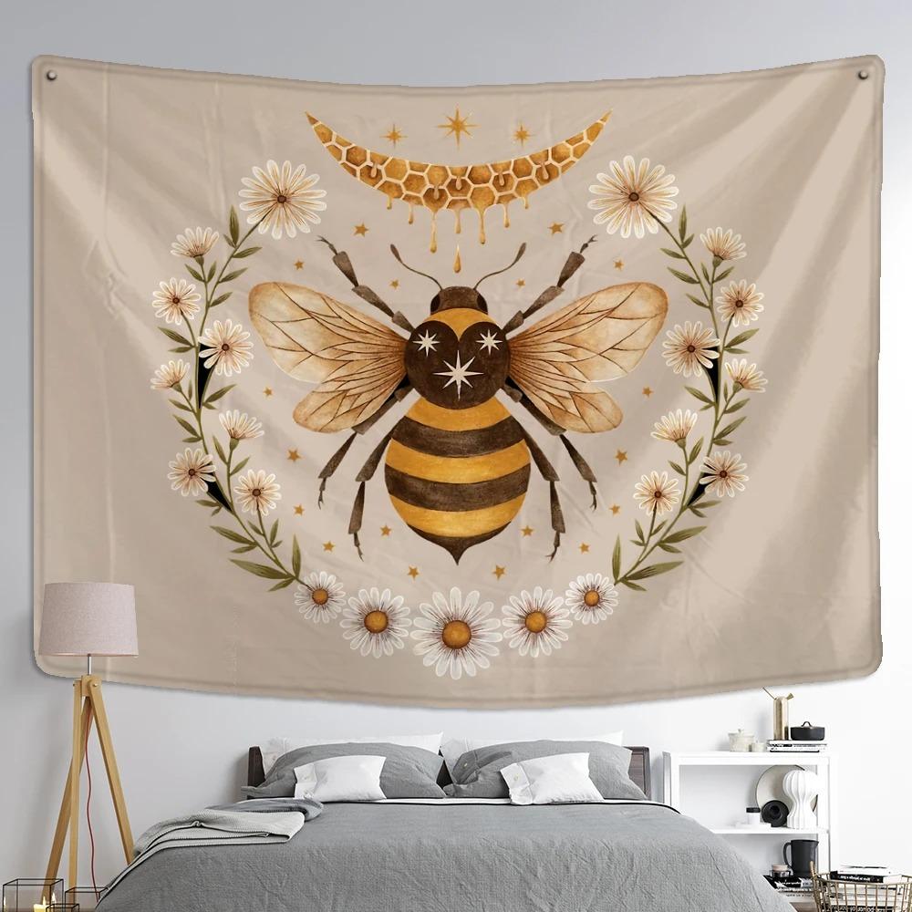 Butterfly Bee and Flowers Tapestry Office Living Room Decoration Home Wall Tapestry