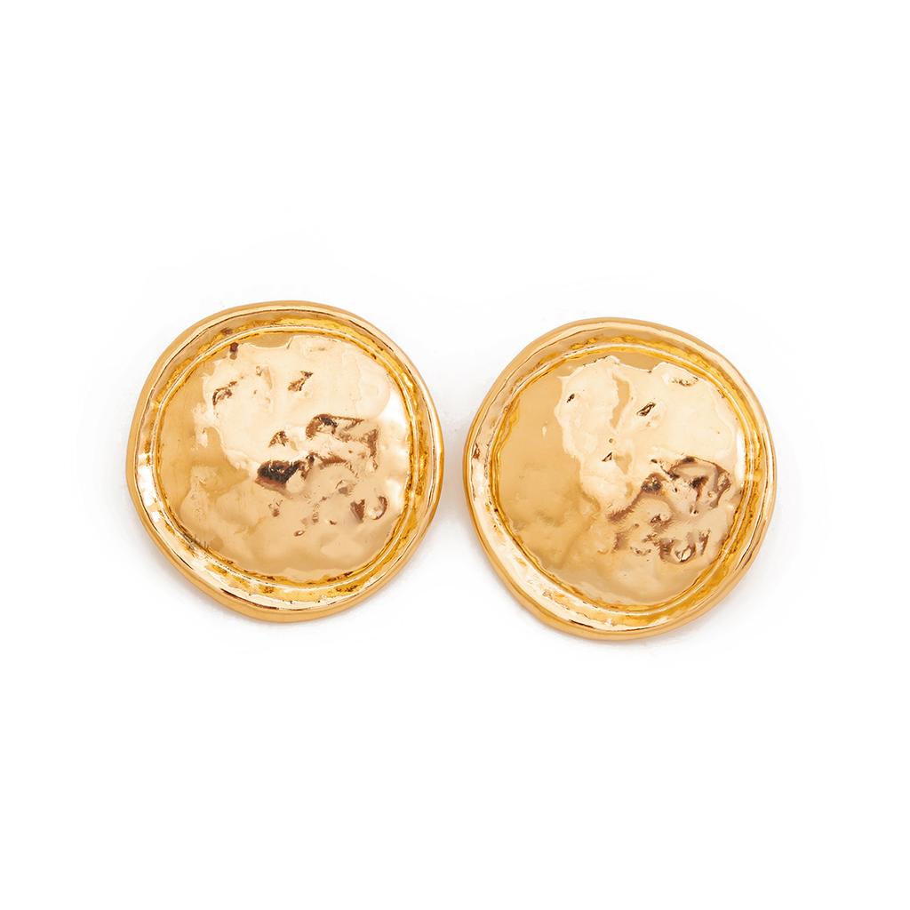 Ingemark Retro Simple Rotundity Texture Stud Earrings for Women 2026 New Trend Gold Color Metal Piercing Earrings Party Jewelry