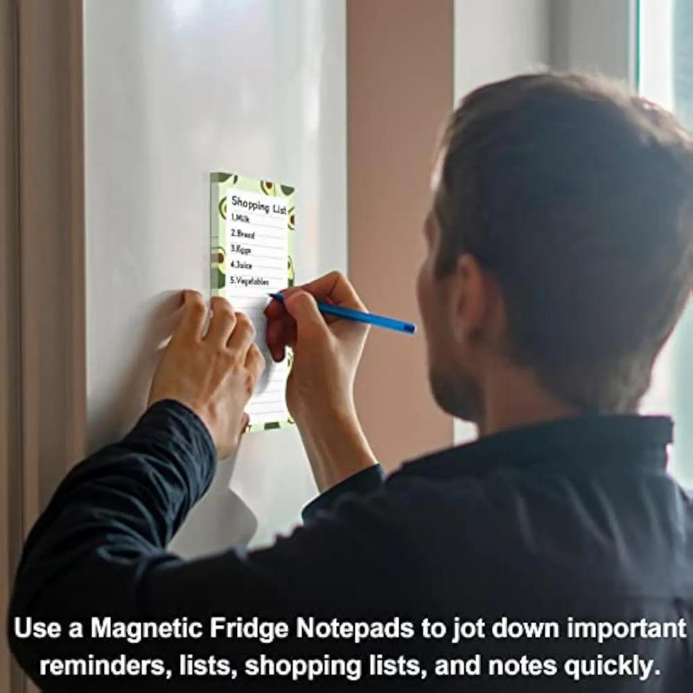 Magnetic  4 Books (200pcs) Tearable Notepad - Soft Fridge Stickers with Fruit Design for Shopping Lists & Memos