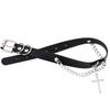 Role Play Choker Gothic Satan Inverted Cross Necklace Stainless Steel Pu Leather Cosplay Anime Necklaces Emo Goth Jewelry