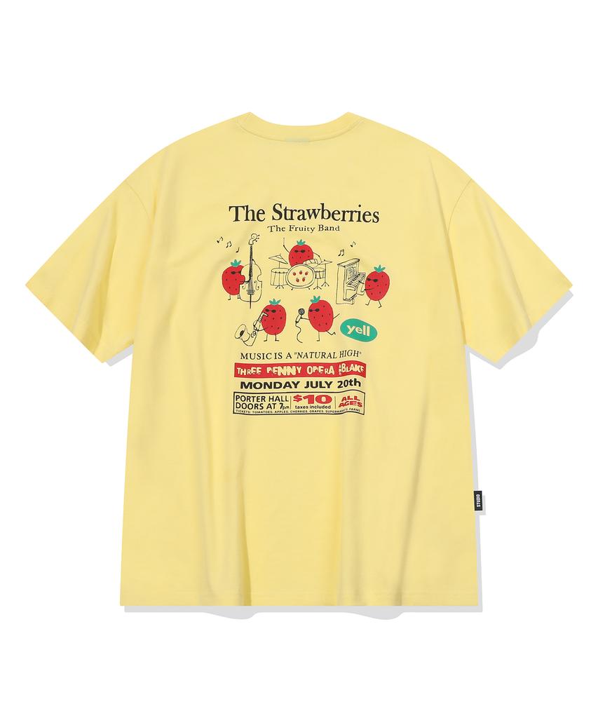 CPGN STUDIO Strawberry Band Short Sleeve T-Shirt Lemon