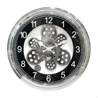 Zahnrad Wanduhr RetroIndustriell mit beweglichen Zahnrädern Dekorativ für Wohnzimmer, Büro,
