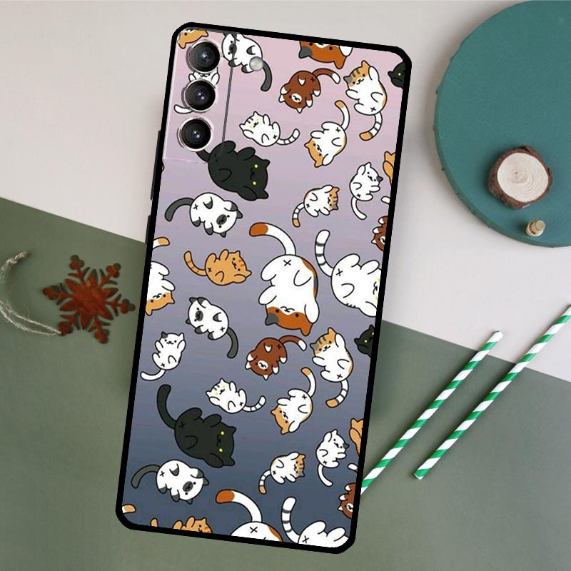 

Neko Atsume Phone Case For Samsung Galaxy S25 S20 S21 S22 S23 S24 S26 Ultra S10 Plus S25 FE Back Cover Galaxy S23 FE