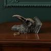 Halloween Desktop Decoration Eagle Head Statue 3D Printed Animal Sculpture Gothic Jewelry Black Figurine Storage Organizer for Keys Small