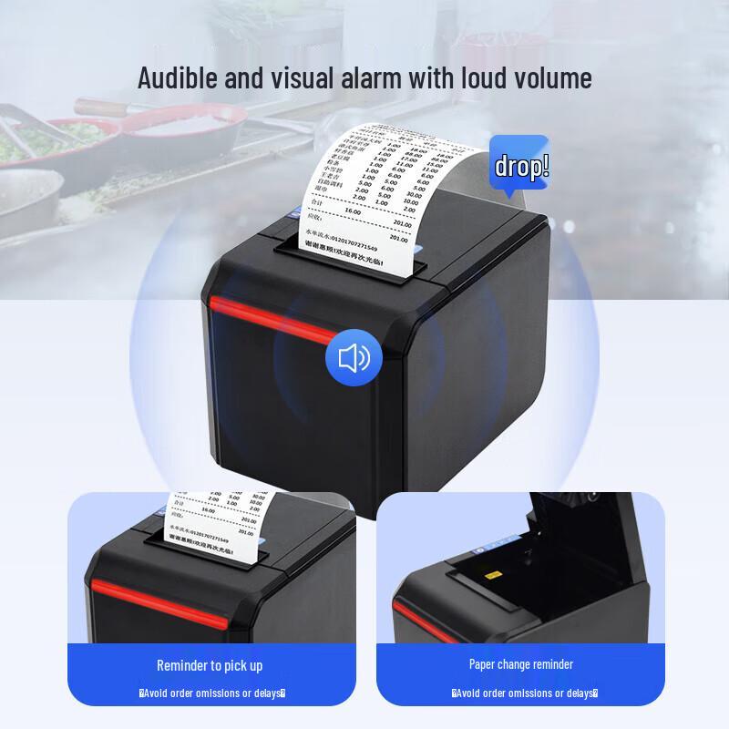 Gprinter D300V 80mm Thermal Receipt Printer with USB, Ethernet, Serial CN plug (adapter included)