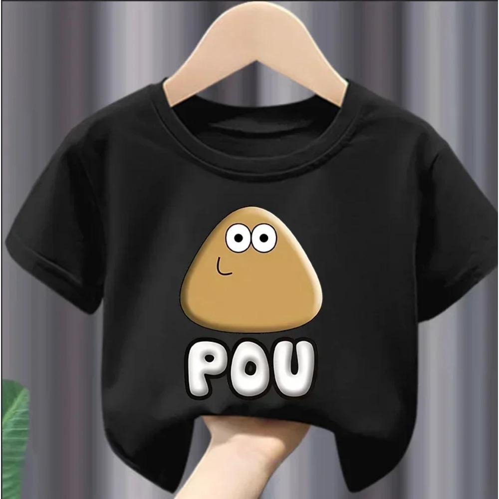 

Christmas Cute My Pet Alien Pou Print Kids T-shirts Cartoon Summer Short Sleeve Baby Tees Tops Boys Girl Clothes Tshirts Y2k 160