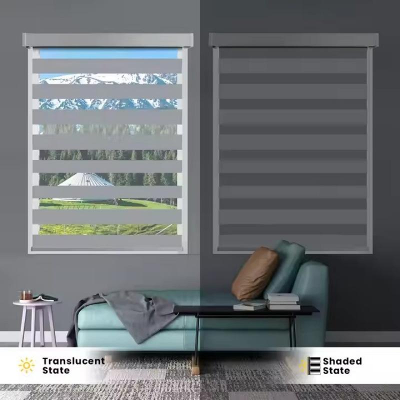 China Factory Wholesal 100% Blackout Day And Night Dual Shade WiFi APP Remote Control Smart Motorized Zebra Blinds For Window