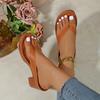 New Style Shoes Large-sized High-heeled Fashionable Shoes Thick-heeled Flip-flops