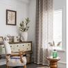 Cotton Linen American Country Retro with Sun Lace Tassel Curtain Easy Drape Window Curtains for Living Room Kitchen Valance