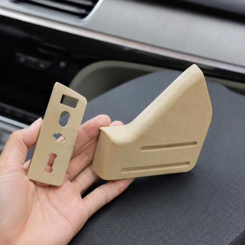 Beige Driver‑Side Seat Side Trim Panel Cover, 2‑Piece Replacement Set for F‑150 9L3Z1661693CA , Repairs Worn Front Left Seat Interior Trim