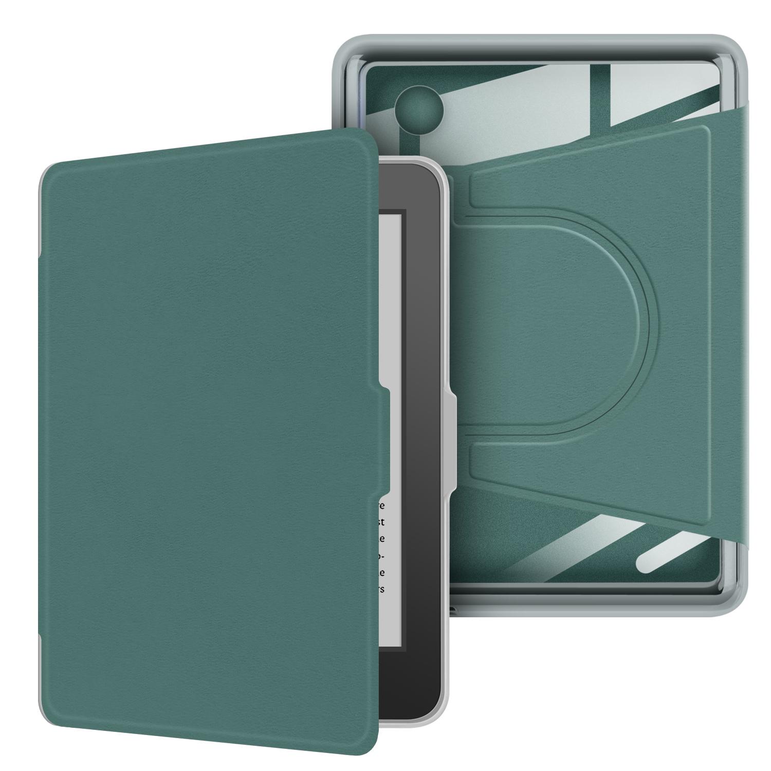 Rotating PU Leather Kobo case for Kobo Clara Colour Libra Colour Detachable Magnetic Cover clear Back Skin Custom Design case Kobo Libra Colour&Pu&7 ,  6  темно-зеленого