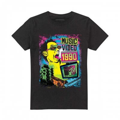 MTV Unisex Erwachsenen Neon Rocker Logo T-Shirt