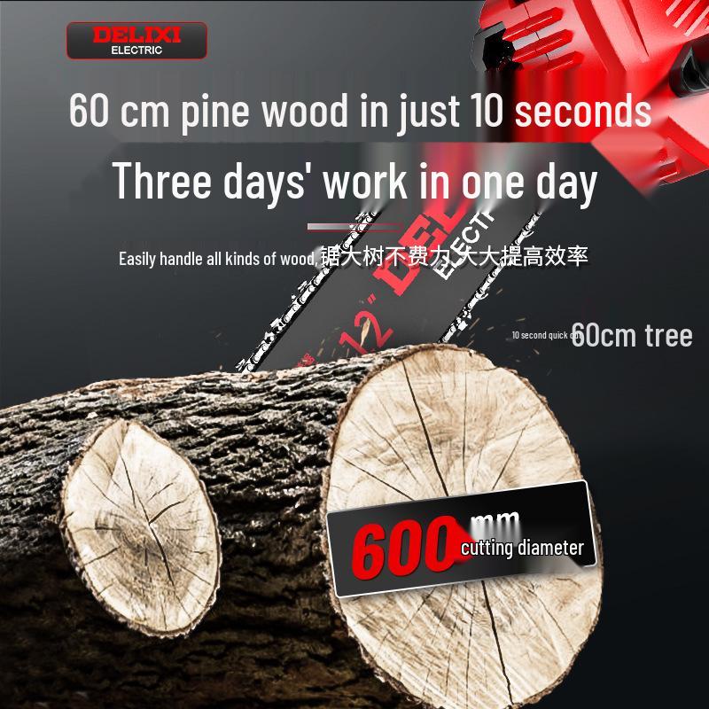 Delixi 12" Brushless Cordless Chainsaw with Lithium Battery for Logging & Wood Splitting