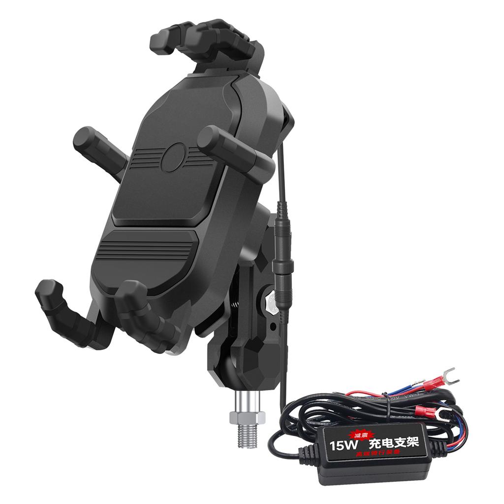 Ball Head Model, Motorcycle Phone Holder, 15W Wireless Fast Charging Phone Holder, Rain Proof and Anti-shake Takeaway Navigation Holder