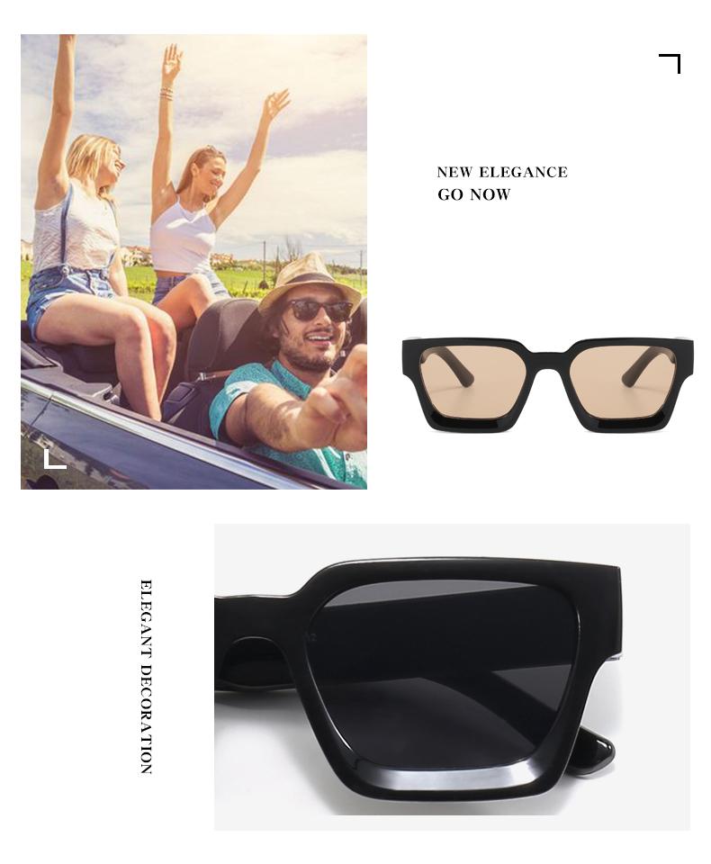 4pcs New Retro Candy Colors Square Sunglasses For Women Men Fashion Thick Frame Sun Glasses Modern Female Male Shades UV400