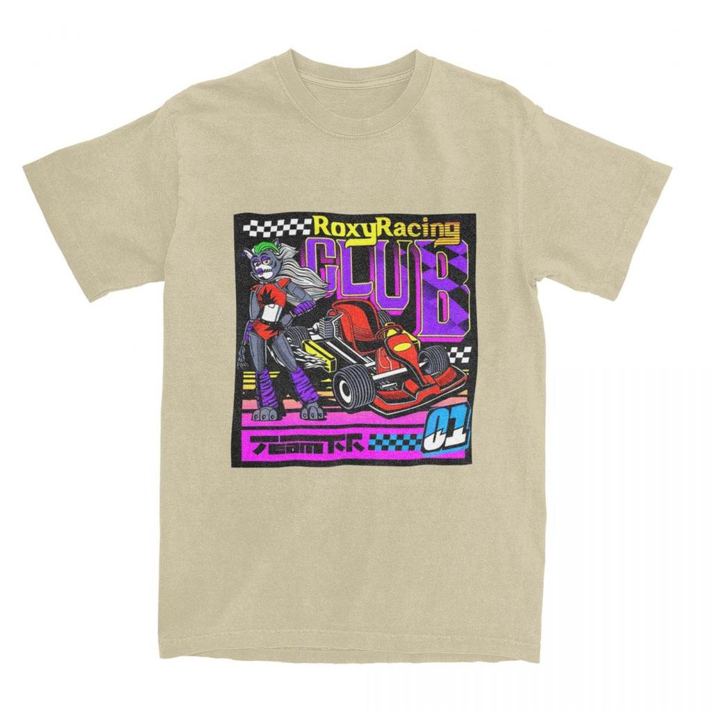 RoxyRacing Club T Shirt Unisex Cotton Tops Leisure FNAF Roxanne Wolf Round Neck Short Sleeve