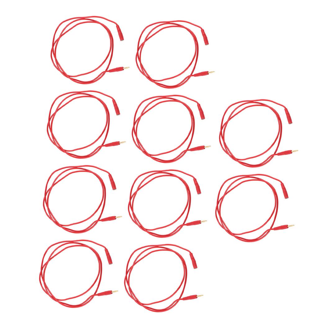 10Set Banana Plug Test Line PVC Brass Test   Electrical Testing Cable for Automobiles 2mm Red