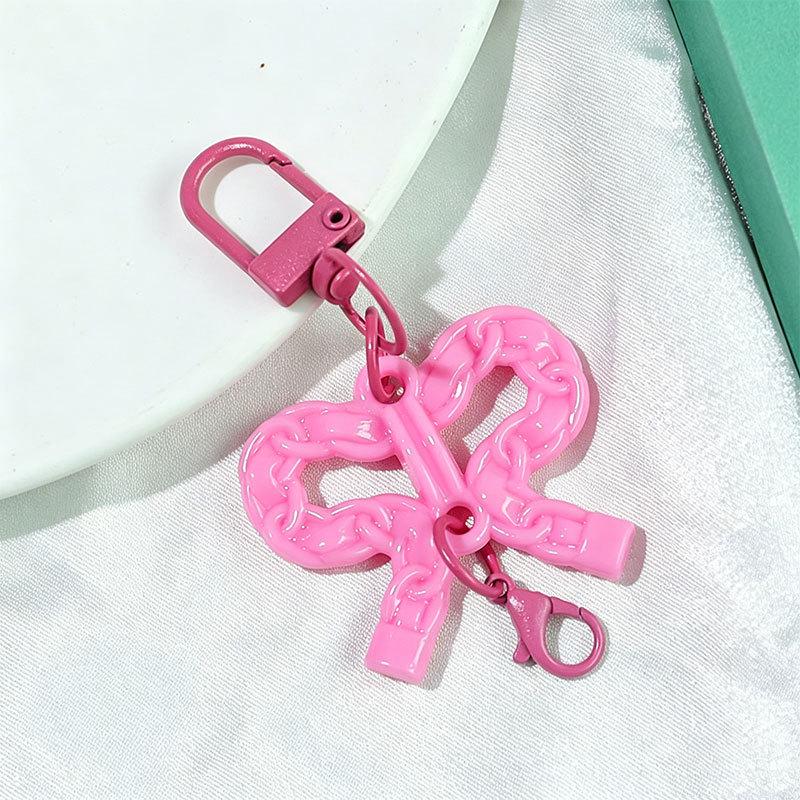 Transparent Acrylic Bow Keyring for Girls' Bags - DIY Pendant Accessory Small Gift