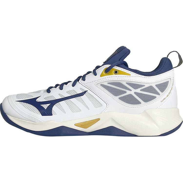 Mizuno Slip Resistant Durable Shock Absorbing Low Top Training Shoes Unisex Sneakers White Blue Gold V1GA224043