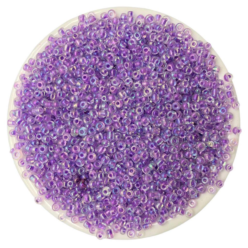 Solid Color 2/3/4mm Glass Seed Beads, Silver Lined, Dyed AB Cream, Round for Handmade Beading & Bracelets.