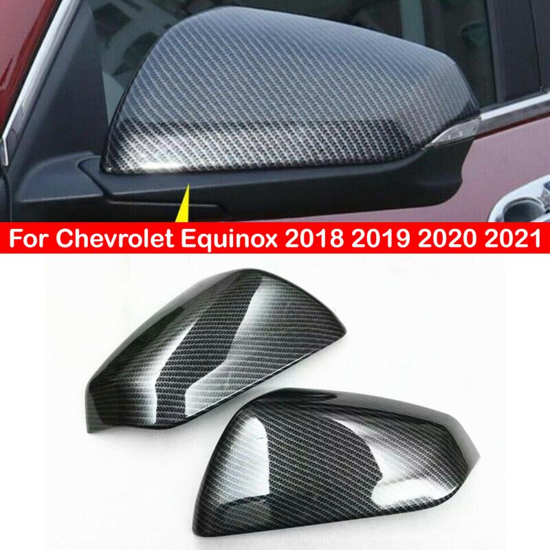 For Chevrolet Equinox 2018    Car Rearview Side Mirror Cover Sticker Wing Cap Exterior Door Case Trim Carbon Fiber